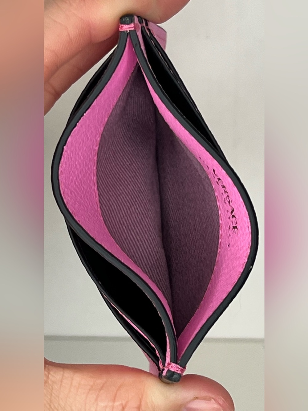 Versace Hot Pink Leather Medusa Card Case - Picture 7 of 8